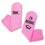 Warm Cozy Socks, Book Lovers Gifts, Fluffy Fuzzy Slipper Socks, Women Reading Socks, School Socks Gift for Students
