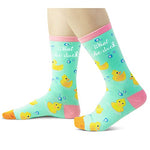 Funny Saying Rubber Duck Gifts For Women,What The Duck,Novelty Duck Print Socks, Valentines Gifts, Christmas Gifts