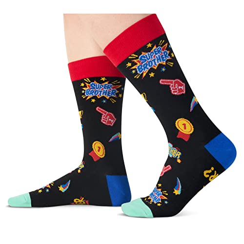 Cool Men's Crazy Socks, Funny Gifts for Brother, Best Brother Birthday Gift, Cool Gifts for Big, Older, Little Brother or Brother-in-Law, Unique Father's Day Gifts