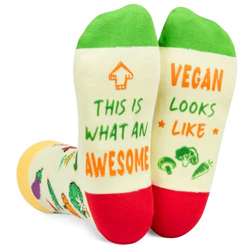 Funny Vegan Gifts for Women Gifts for Vegans Vegan Gifts for Men Vegetarian Gifts, Vegan Socks Vegetable Socks