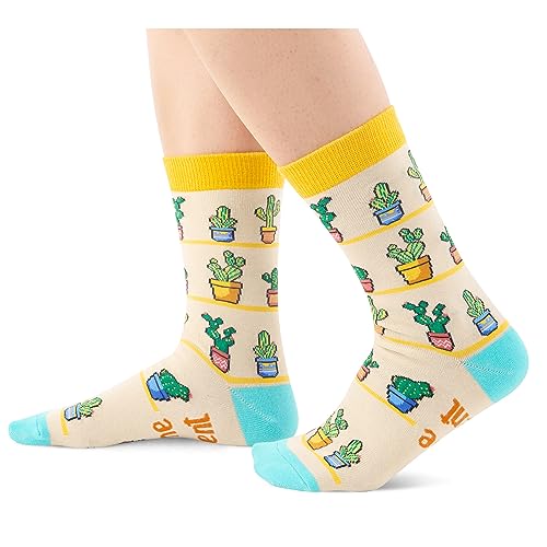 Funny Cactus Gifts Cool Cactus Socks for Men Women, Cactus Gifts Plant Lover Gifts for Nature Lovers