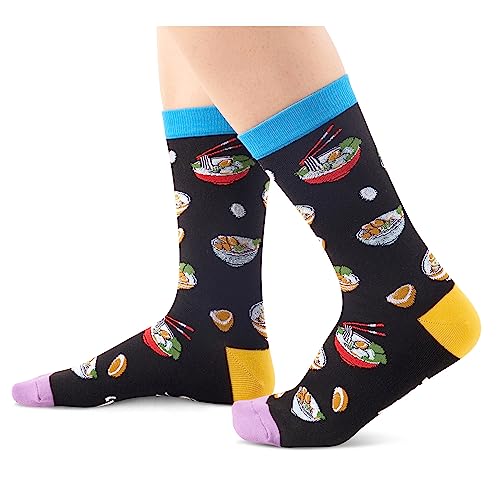 Novelty Ramen Socks, Funny Ramen Gifts for Ramen Lovers, Food Socks, Gifts For Men Women, Unisex Ramen Themed Socks, Food Lover Gift, Silly Socks, Fun Socks