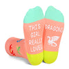 Dragon Lover Gifts for Girls Dragon Gifts for 4-7 Years Old Girls, Fun Girls Novelty Dragon Socks