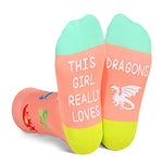 Dragon Lover Gifts for Girls Dragon Gifts for 4-7 Years Old Girls, Fun Girls Novelty Dragon Socks