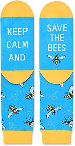 Novelty Bee Blue Socks