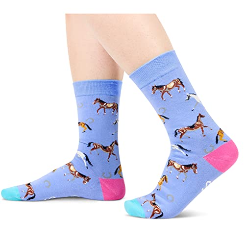 Funny Saying Horse Gifts for Women,This Girl Loves Horses,Novelty Horse Print Socks Equestrian Gift