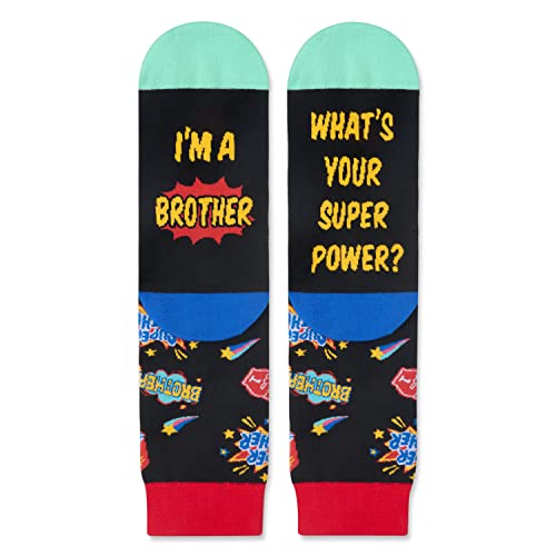 Cool Men's Crazy Socks, Funny Gifts for Brother, Best Brother Birthday Gift, Cool Gifts for Big, Older, Little Brother or Brother-in-Law, Unique Father's Day Gifts