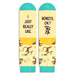 Gender-Neutral Monkey Gifts, Unisex Monkey Socks for Women and Men, Monkey Gifts Animal Socks