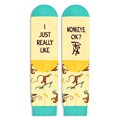 Gender-Neutral Monkey Gifts, Unisex Monkey Socks for Women and Men, Monkey Gifts Animal Socks