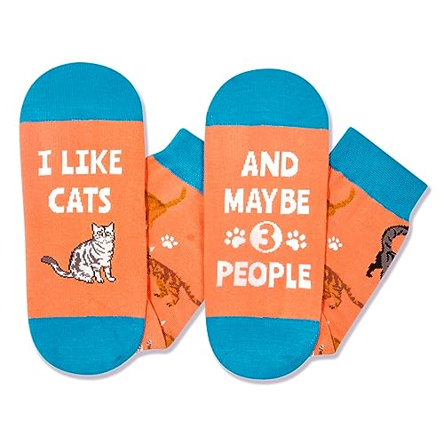 Cat Lover Gifts for Women Man,Cat Gifts for Cat Mom Dad,Cute Unisex Cat Socks