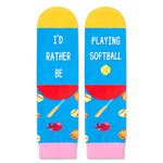 Unisex Novelty Softball Socks for Kids, Children Ball Sports Socks, Funny Softball Gifts for Softball Lovers, Kids' Fun Socks, Perfect Gifts for Boys Girls, Sports Lover Gift, Gifts for 7-10 Years Old