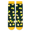 Lovely Lemon Unisex Dark Green Crew Socks