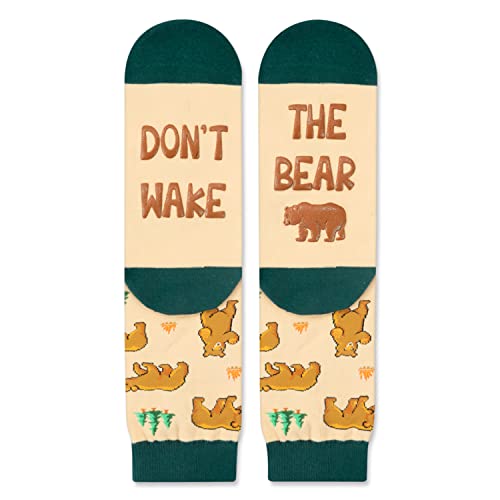 Bear Unisex Adult Beige Socks