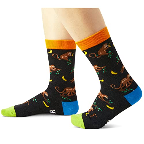 One-Size-Fits-All Monkey Gifts, Unisex Monkey Socks for Women and Men,  Monkey Gifts Gender-Neutral Animal Socks