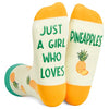Pineapple Socks, Crazy Socks Pineapple Fun Print Novelty Crew Socks for Women, Pineapple Gifts, Fruit Lover Gift