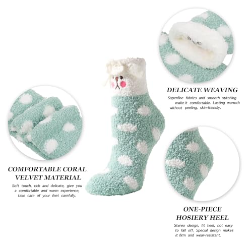 Fuzzy Animal Pattern Socks for Women Girls Colorful Indoors Fluffy Slipper Socks, Best Gift for Mom, Wife, Daughter, Girlfriend