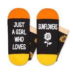 Sunflower Socks, Crazy Socks Sunflower Fun Print Novelty Crew Socks for Women, Sunflower Gifts, Flower Lover Gift