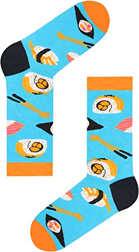 Funny Sushi Socks for Men, Novelty Sushi Gifts For Sushi Lovers, Anniversary Gift For Him, Gift For Dad, Funny Food Socks, Mens Sushi Themed Socks