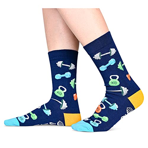 Novelty Weightlifting Socks, Funny Weight Lifting Gifts for Weight Lifting Lovers, Gymnastics Sock, Gifts for Gym Lovers, Unisex Weight Lifting Themed Socks, Powerlifting Gifts, Fun Socks