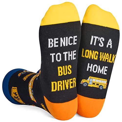 Unisex Bus Driver Socks, Best Gifts for Bus Drivers, School Bus Drivers, and Appreciation Gifts for Men and Women School Bus Drivers