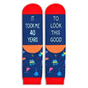 Unique 40th Birthday Gifts for 40 Year Old Men Women, Funny 40th Birthday Socks, Crazy Silly Gift Idea for Unisex Adult, Birthday Gift for Him and Her