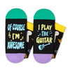 Guitar Socks, Crazy Socks Guitar Fun Print Novelty Crew Socks for Women, Guitar Gifts, Music Lover Gift