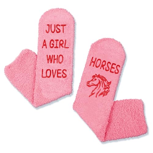 Perfect Gifts for Daughters and Granddaughters Who Love Horse, Cute Horse Gifts for Girls, Crazy Fuzzy Horse Socks Gifts for 7-10 years old Girls, Unique Horse Gifts for Horse Lovers