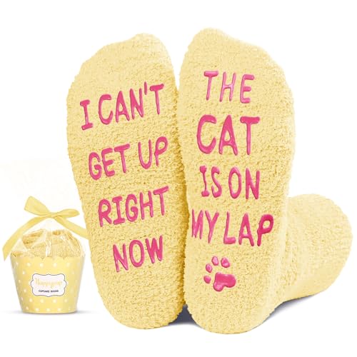 Fun Cat Gifts for Girls Kids Teens Cat Lovers Gifts Best Gifts for Daughter Cute Cat Socks Fuzzy Fluffy Socks, Gifts for 7-10 Years Old Girls