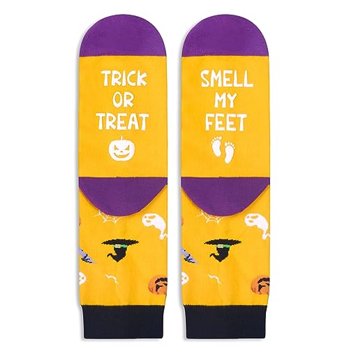 Crazy Halloween Unisex Child's Yellow Crew Socks