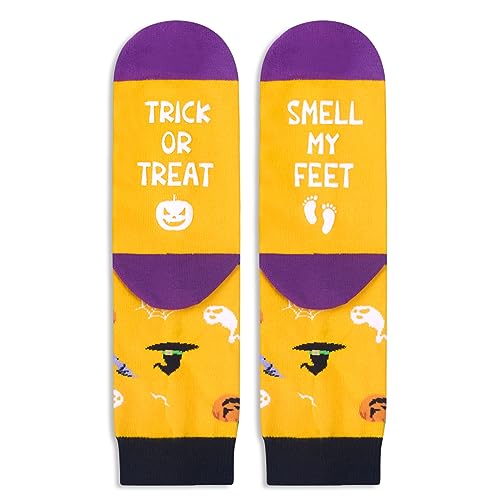 Silly Halloween Gifts, Funny Pumpkin Socks, Spooky Horror-themed Halloween Socks for Women Men, Funny Gifts for Halloween Holiday Presents, Horror Gifts, Gifts for 7-10 Years Old