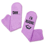 Cozy Warm Socks, School Socks Gift for Students, Fluffy Fuzzy Slipper Socks, Women Reading Socks, Book Lovers Gifts