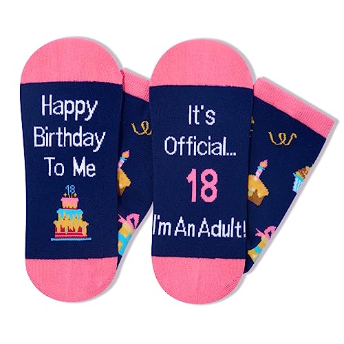 Unique 18th Birthday Gift for Her Presents for 18 Year Old Girl, Crazy Silly 18th Birthday Socks Funny Gift Idea for Teenage Girls