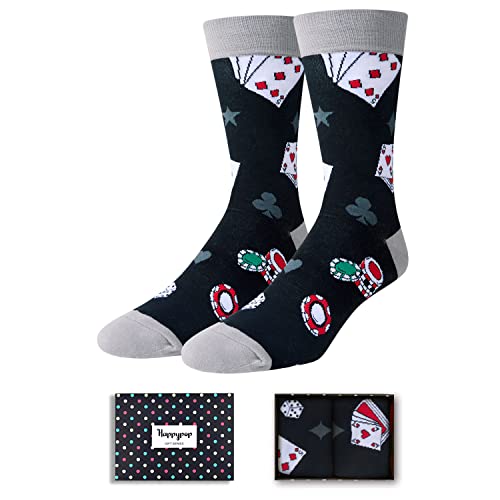 Poker Gifts, Funny Gambling Gifts for Poker Lovers, Men's Poker Socks, Casino Gifts for Poker Players, Playing Cards Family Friends Game Night Gifts