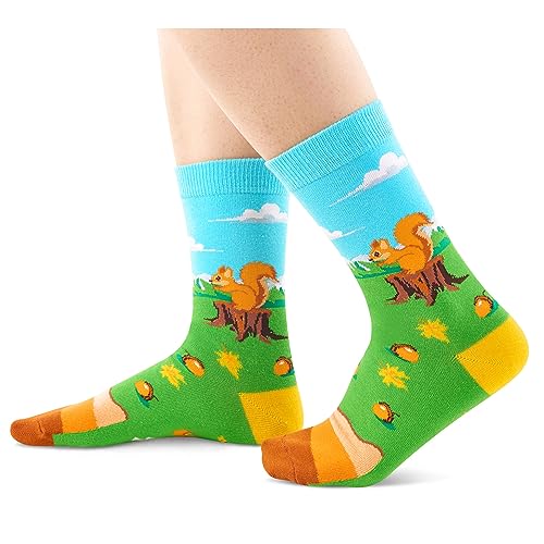 One-Size-Fits-All Squirrel Gifts, Unisex Squirrel Socks for Women and Men,  Squirrel Gifts Gender-Neutral Animal Socks