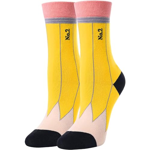 Funny Pencil Socks, Crazy Socks For Kids, Back to School Gifts, Gifts for Girls, School Socks Girls, Kids Socks, Gifts for 7-10 Years Old Girl