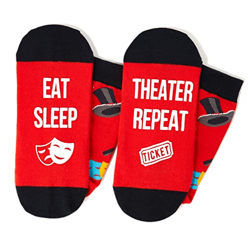 Unisex Theater Themed Socks, Silly Socks, Novelty Theater Lover Gift, Funny Theater Gifts for Men and Women, Fun Theater Socks for Theater Lovers