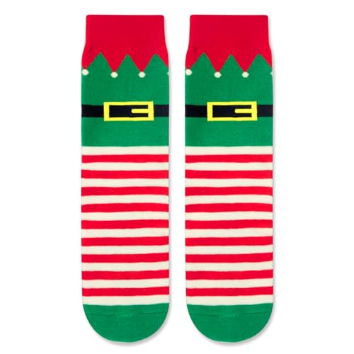 Festive Xmas Elf Socks, Santa Gifts for Boys Girls, Funny Christmas Gifts for Kids, Christmas Vacation Present, Stocking Stuffer, Gifts for 7-10 Years Old