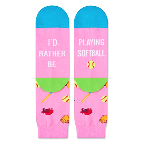 Funny Softball Gifts for Softball Lovers, Women Men Softball Socks, Cute Ball Sports Socks for Sports Lovers, Unisex Softball Socks for Men Women Softball Gifts