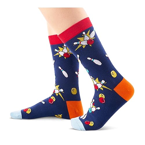 Funny Bowling Gifts for Bowling Lovers, Women Men Bowling Socks, Cute Ball Sports Socks for Sports Lovers, Unisex Bowling Socks for Men Women Bowling Gifts