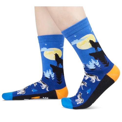 Wolf Gifts,Funny Socks Funny Gifts for Women Men, Novelty Wolf Socks Fun Crazy Silly Socks,Wolf Socks