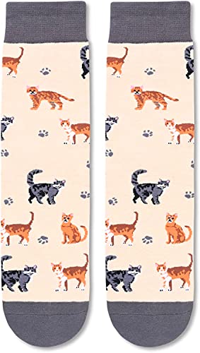 Funny Cat Gifts for Men Gifts for Cat Dad, Novelty Silly Crazy Fun Socks For Him