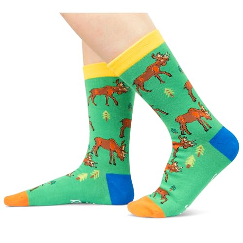 Funny Moose Gifts for Men Women, Moose Gifts for Moose Lovers, Novelty Moose  Socks, Socks with Moose, Crazy Silly Socks Hunting Gifts