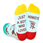 Funny Monkey Socks for Boys 7-10 Years, Novelty Monkey Gifts For Monkey Lovers, Children's Day Gift For Your Son, Gift For Brother, Funny Monkey Socks for Kids, Boys Monkey Themed Socks