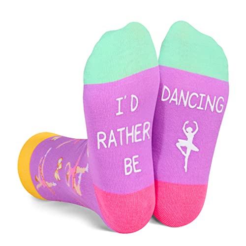 Novelty Dance Socks Ballerina Socks for Kids who Love to Dance, Funny Dance Gifts for Dancers Girls Boys, Ballet Recitals, Ballet Enthusiasts, Ballerinas Gifts, Gifts for 7-10 Years Old