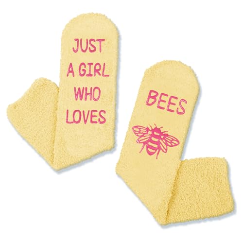 Cute Bee Gifts for Girls, Crazy Fuzzy Bee Socks Gifts for 7-10 years old Girls, Bee Gifts for Bee Lovers, Perfect Gifts for Daughters and Granddaughters Who Love Bee