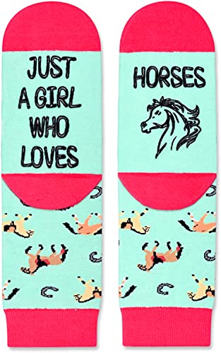 Novelty Horse Socks, Gifts for 4-7 Years Old Girls, Funny Horse Gifts for Llama Lovers, Animal Socks, Kids Horse Themed Socks, Animal Lover Gift, Silly Socks, Fun Socks