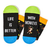 One-Size-Fits-All Monkey Gifts, Unisex Monkey Socks for Women and Men,  Monkey Gifts Gender-Neutral Animal Socks