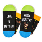 One-Size-Fits-All Monkey Gifts, Unisex Monkey Socks for Women and Men,  Monkey Gifts Gender-Neutral Animal Socks