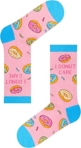 Novelty Donut Gifts for Women, Anniversary Gift for Her, Funny Food Socks, Women's Donut Socks, Gift for Mom, Funny Donut Socks for Donut Lovers