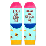 Teenages Ice Cream Socks, Gift for Children, Birthday Gift for Boys Girls, Funny Ice Cream Socks for Ice Cream Lovers, Novelty Ice Cream Gifts for Kids, Funny Food Socks, Gifts for 7-10 Years Old